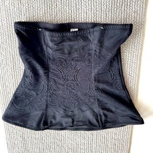 Vintage Flexees Maidenform Black Lace Corset Top Size Medium